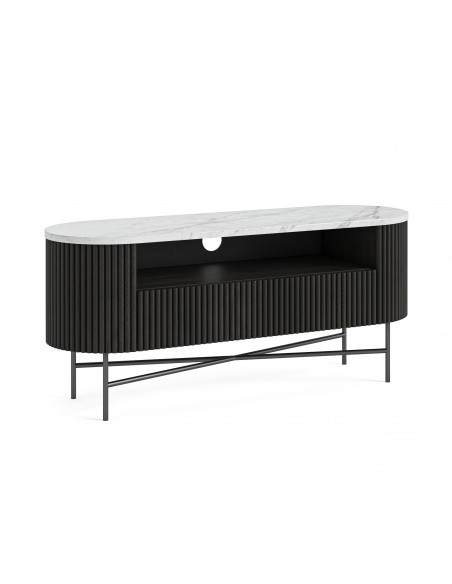 Lantine Small Media Stand - Mango Charcoal/Marble