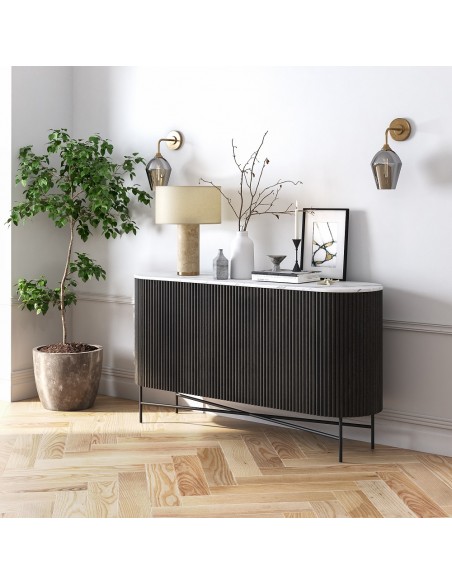 Lantine Large Sideboard - Mango Charcoal/Marble