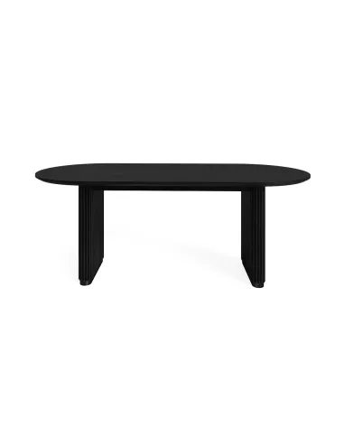 Lantine Oval Dining Table - Mango Charcoal/Marble