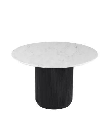 Lantine Round Dining Table - Mango Charcoal/Marble