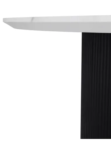Lantine Round Dining Table - Mango Charcoal/Marble