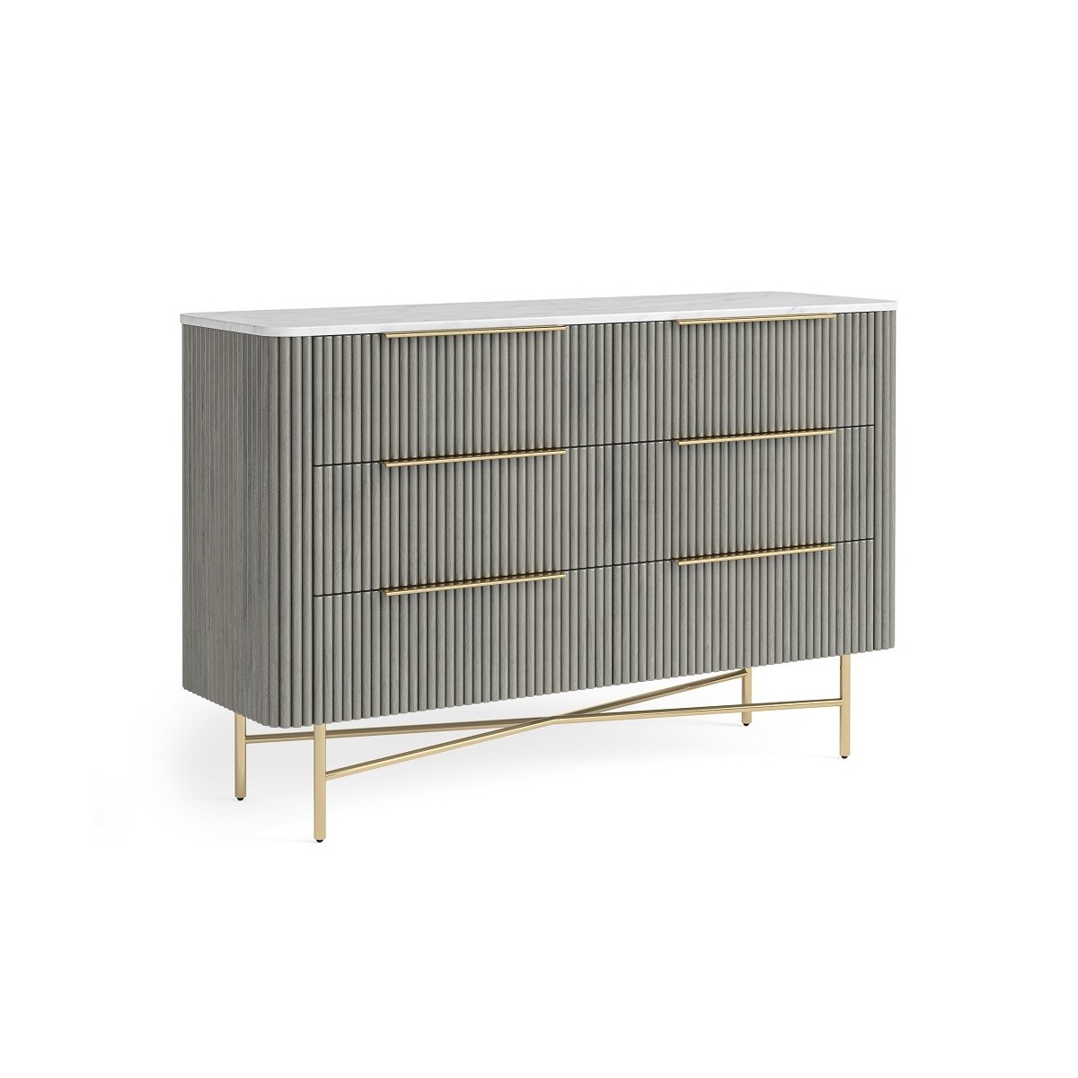 Lexington 6 Drawer Chest - Mango Grey/Marble