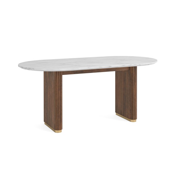 Milo Oval Dining Table - Mango Wood/Marble Top
