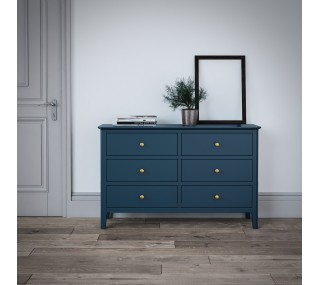 Olive 6 Drawer Chest - Blue