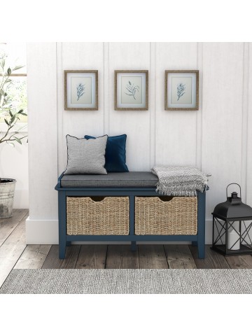 Olive Storage Bench - Blue