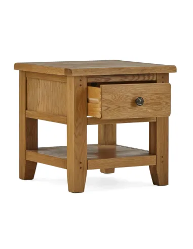 Blake Lamp Table With Drawer - Oak