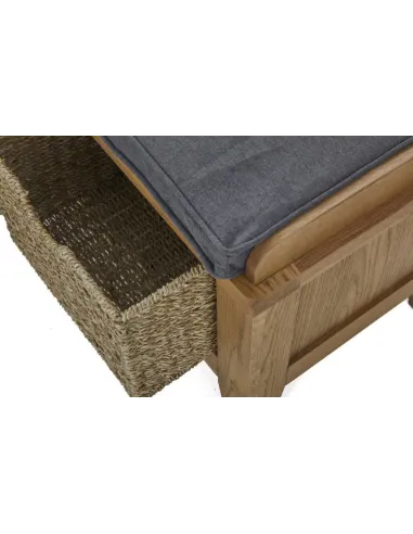 Blake Hallway Bench With Basket - Oak