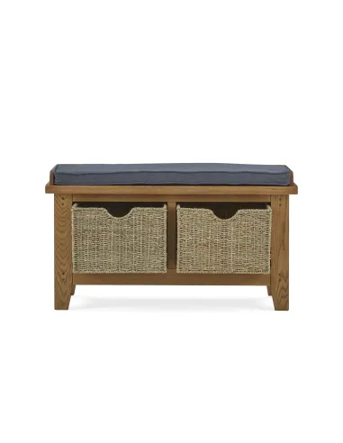 Blake Hallway Bench With Basket - Oak