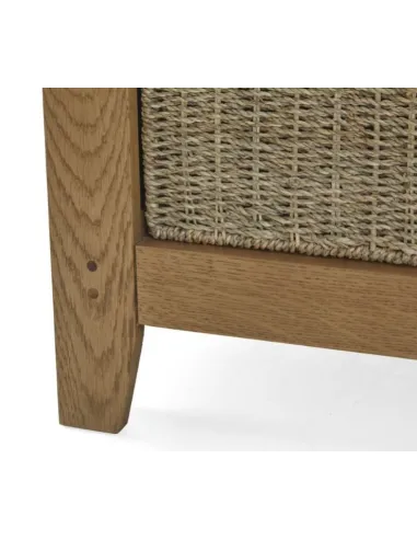 Blake Hallway Bench With Basket - Oak