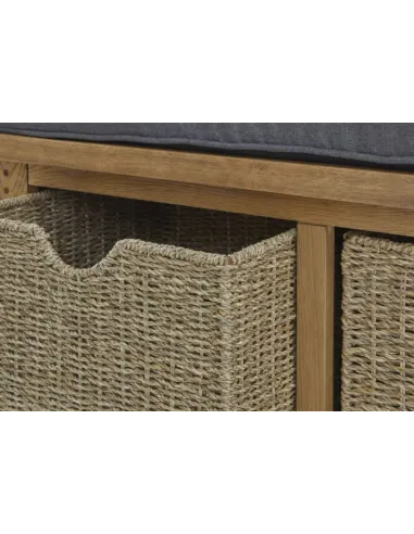 Blake Hallway Bench With Basket - Oak