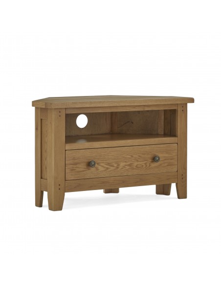 Blake Corner TV Stand with Drawer - Oak