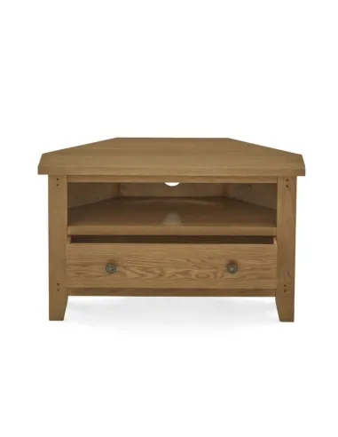 Blake Corner TV Unit With Drawer - Oak