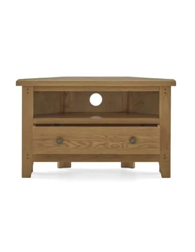 Blake Corner TV Unit With Drawer - Oak