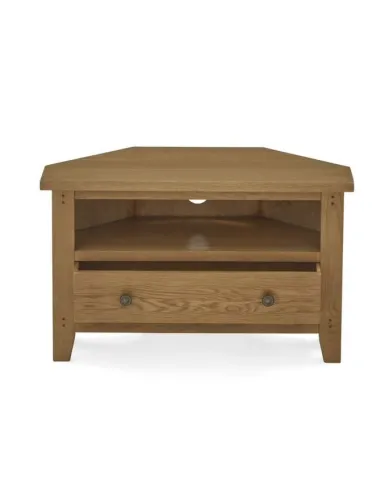 Blake Corner TV Unit With Drawer - Oak