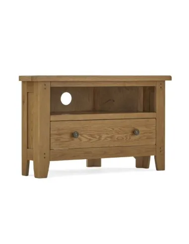 Blake Corner TV Unit With Drawer - Oak