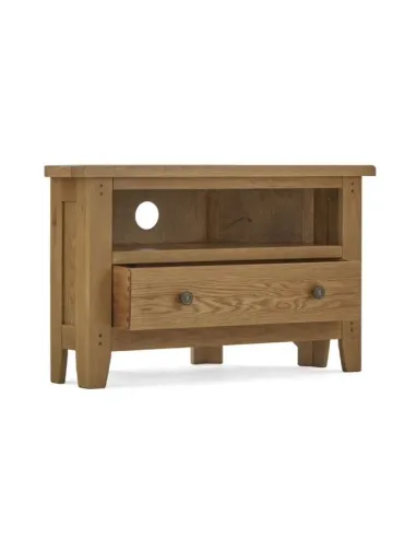 Blake Corner TV Unit With Drawer - Oak