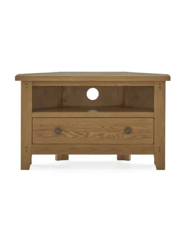 Blake Corner TV Unit With Drawer - Oak