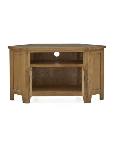 Blake Corner TV Unit With Door - Oak
