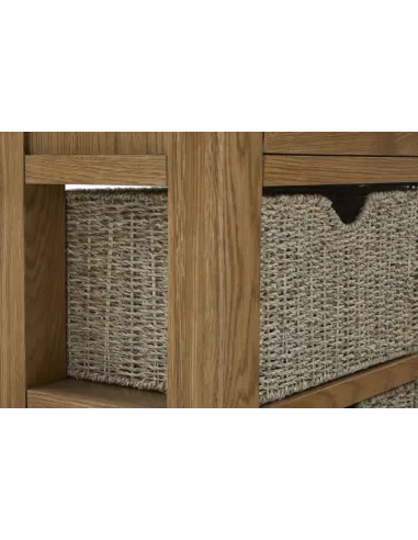 Blake Console Table With Basket - Oak