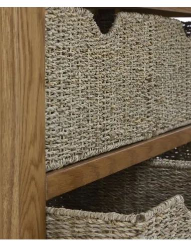 Blake Console Table With Basket - Oak