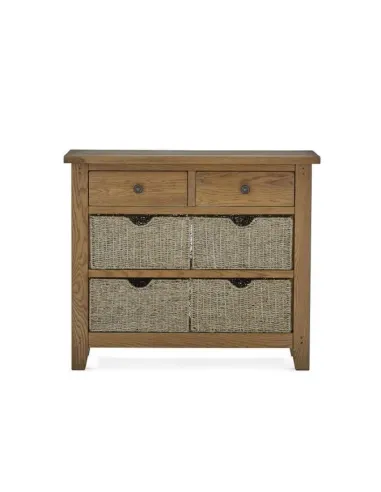 Blake Console Table With Basket - Oak