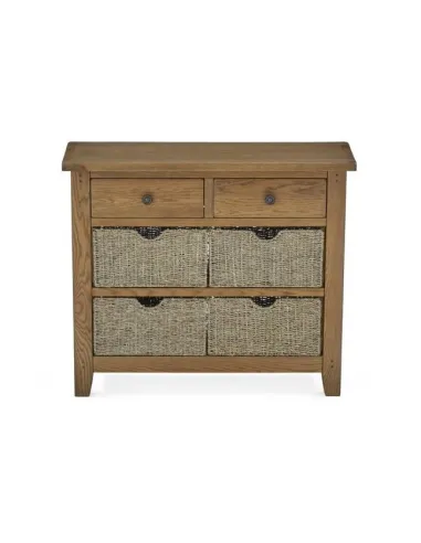 Blake Console Table With Basket - Oak