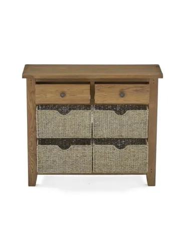 Blake Console Table With Basket - Oak