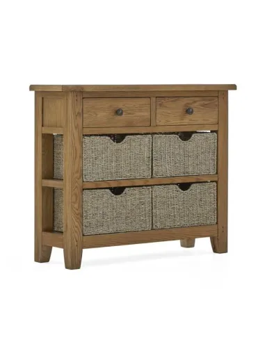 Blake Console Table With Basket - Oak