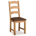 Astoria Lite Ladder Back Dining Chair - Brown PU
