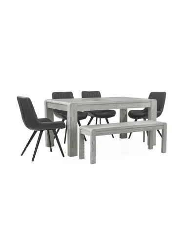 Tulip Extending Dining Table - Grey Stain Oak