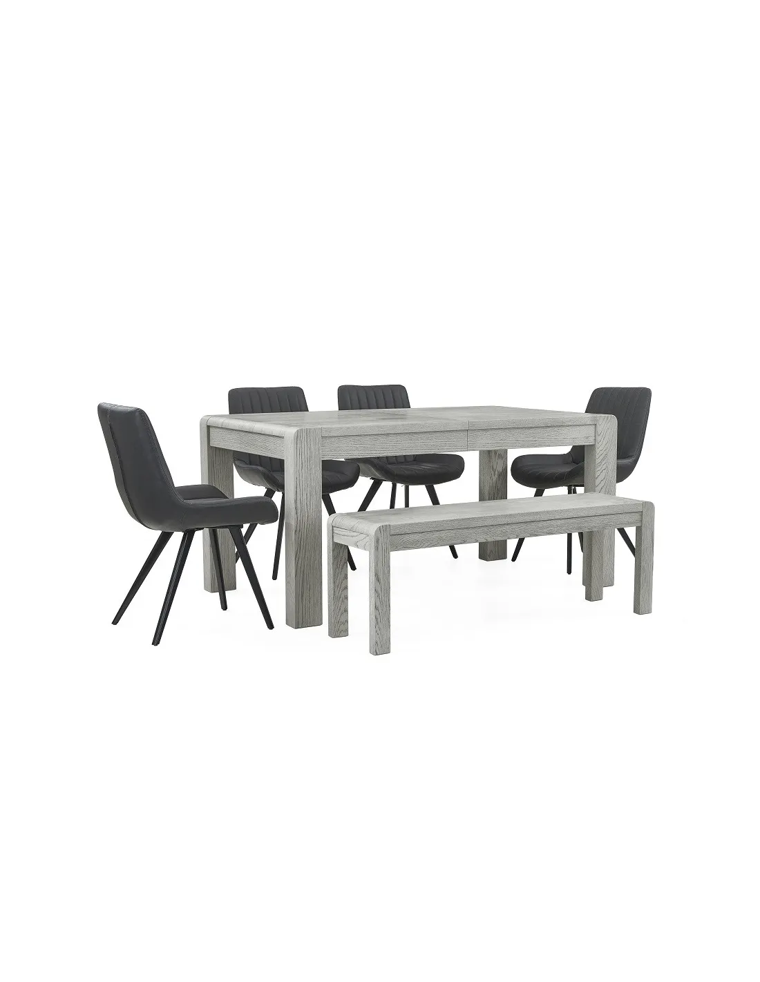 Tulip Extending Dining Table Grey Stain Oak