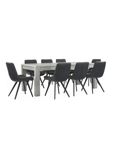 Tulip Extending Dining Table - Grey Stain Oak