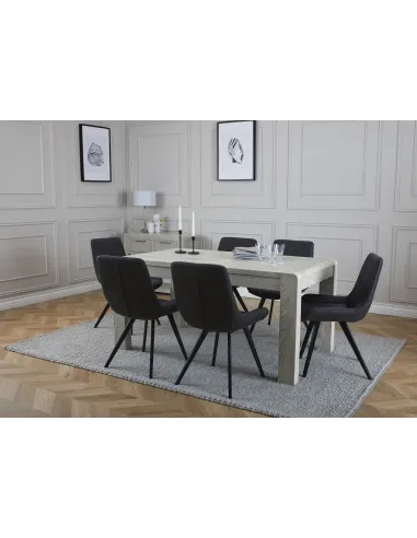 Tulip Extending Dining Table - Grey Stain Oak