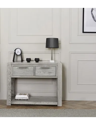 Tulip Console Table - Grey Stain Oak