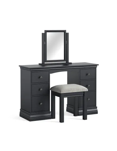 Weston Double Pedestal Dressing Table - Charcoal