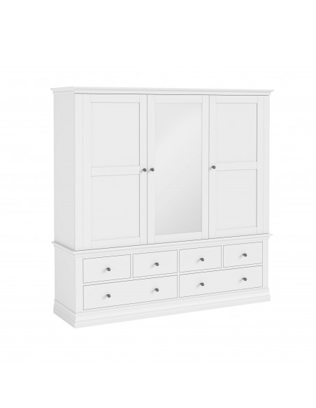 Weston Triple Wardrobe w/ 6 Drawers – White