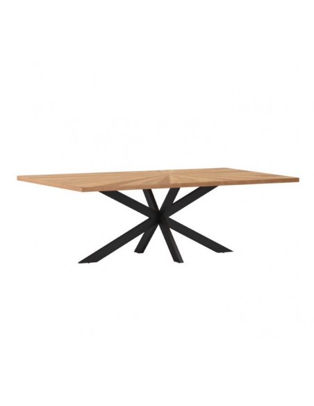 Century 2400mm Rectangular Dining Table - Oak/Black