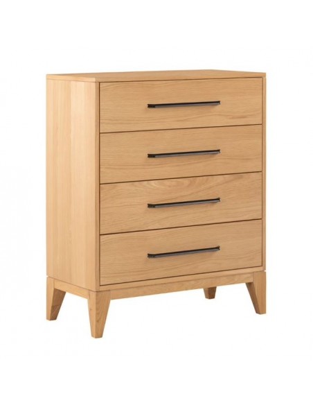 Century 4 Drawer Chest - Oak/Black