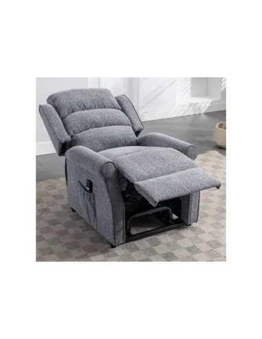 Drancy Single Motor Lift & Tilt Recliner Armchair - Steel Blue