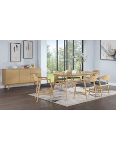 Carrington 180cm Fixed Dining Set - Oak
