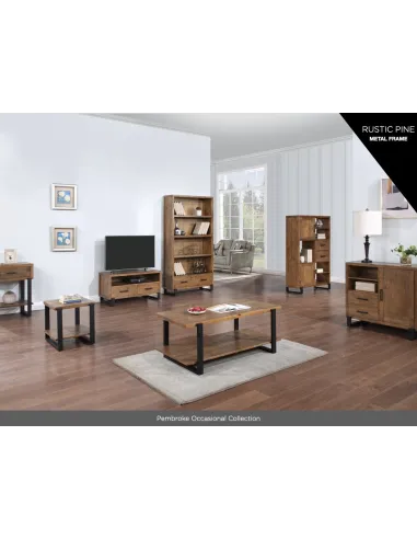 Pembroke Medium Display Unit - Rustic Pine/Black