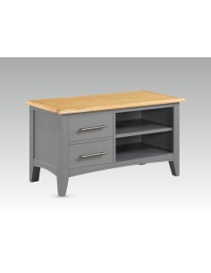 Galloway Small TV Unit - Slate Grey/Oak