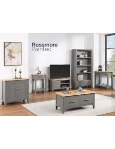 Galloway Small TV Unit - Slate Grey/Oak 2