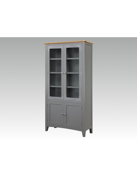 Rossmore High Display Unit - Slate Grey/Oak