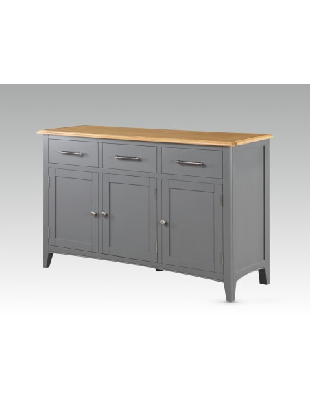 Rossmore 3 Door Sideboard - Slate Grey/Oak