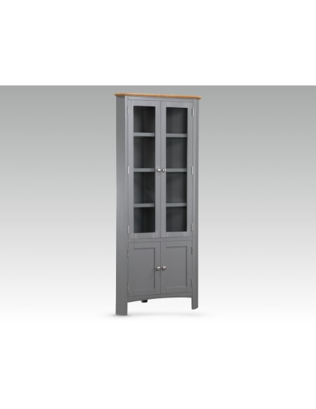 Rossmore Corner Display Unit - Slate Grey/Oak