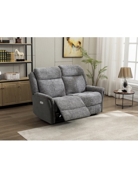 Treyton Fusion Electric 2 Seater Sofa - Grey