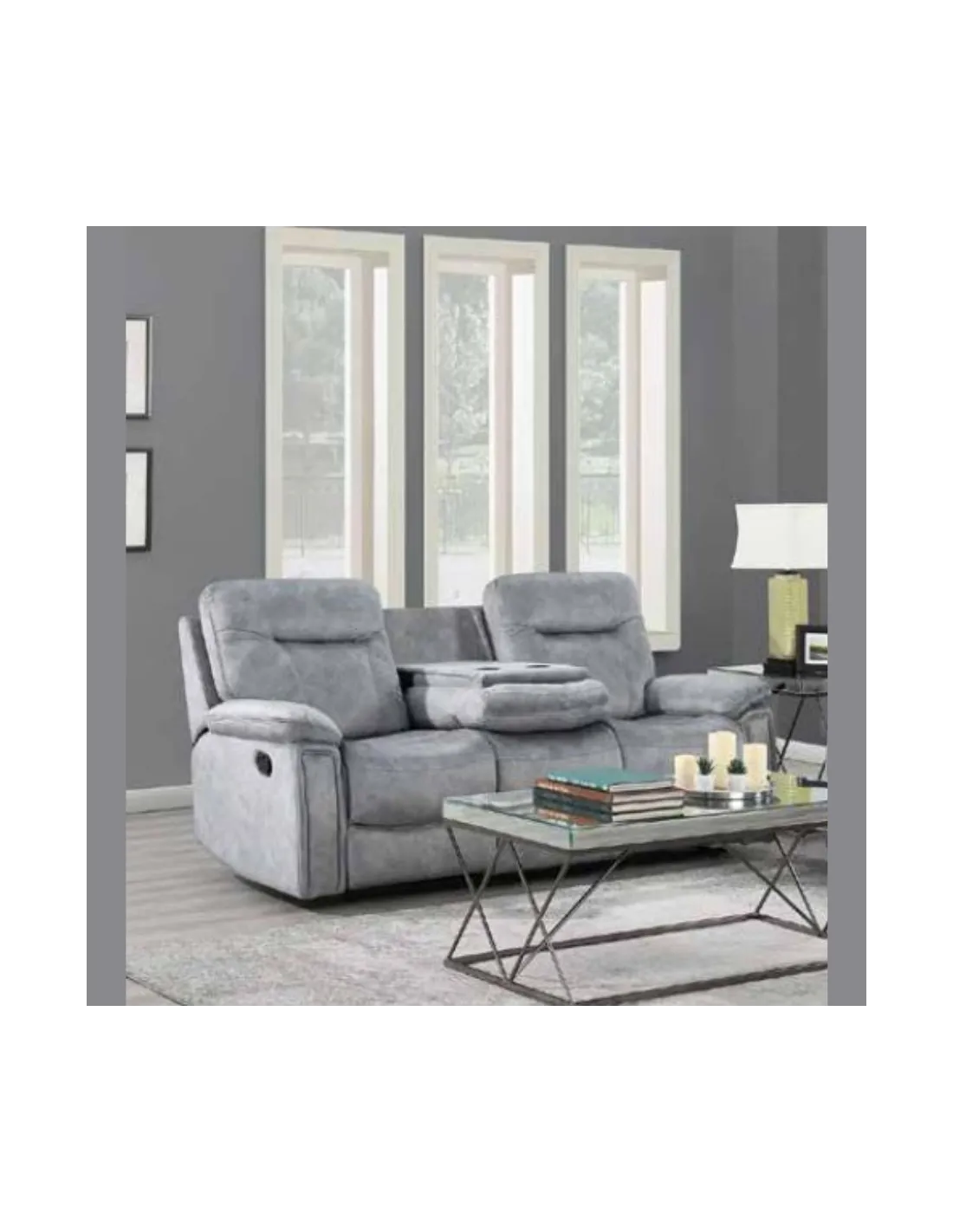 Cresta 3 Seater Recliner Sofa Silvery Grey