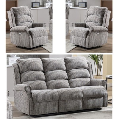 Drancy 3+1+1 Electric Recliner Sofa Set - Latte