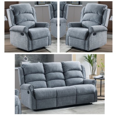 Drancy 3+1+1 Manual Recliner Sofa Set - Latte